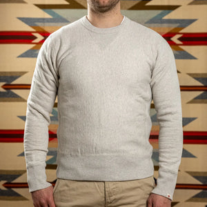 UES Purcara 17oz Heavyweight Loopwheeled Sweatshirt Oatmeal worn front