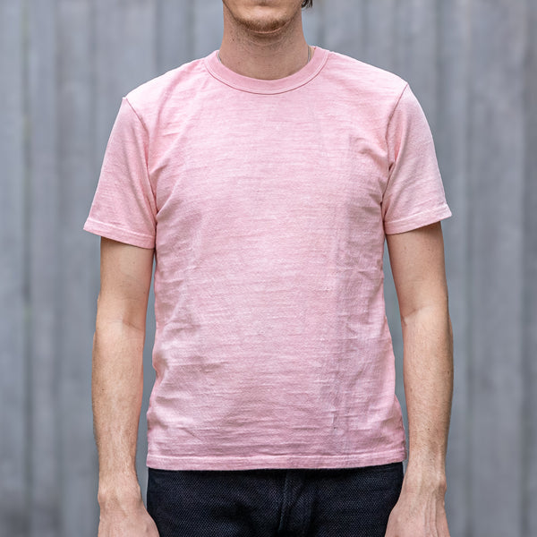 UES No.8 9,5oz Heavyweight Slub Nep T-Shirt – Pale Pink