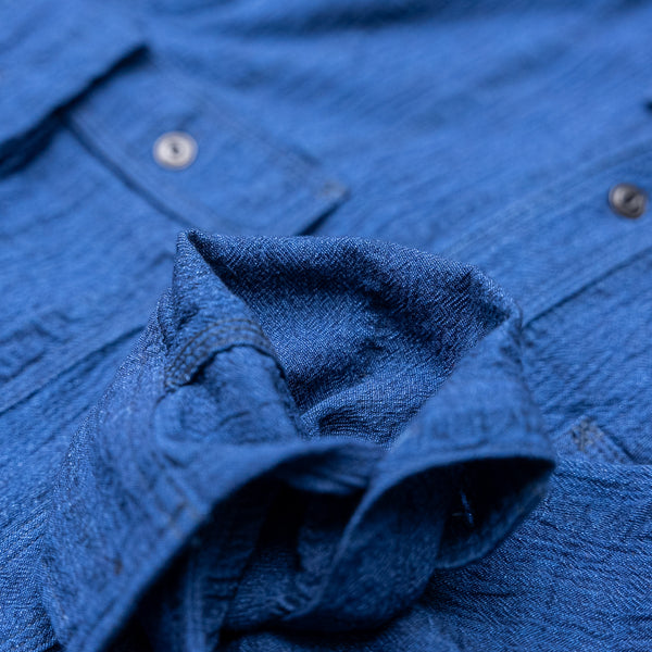 UES Twisted Yarn ‘Akiha’ Shirt – Double Indigo Dyed