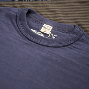 Warehouse Company Lot 4601 Loopwheel Slub Yarn TShirt Eggplant close up collar