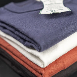 Warehouse Company Lot 4601 Loopwheel Slub Yarn TShirt Salmon detail tshirt stack 4 colors