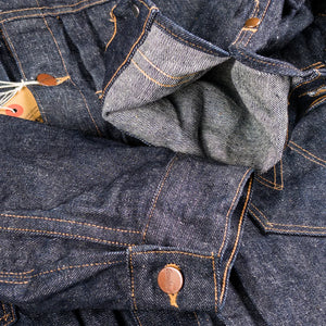 Warehouse Co Lot 2008 13oz 1947 Pre Rodeo Selvedge Denim Jacket Indigo detail cuffs