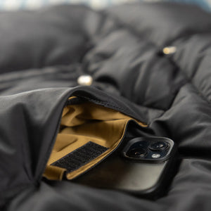 Warehouse Co with Rocky Mountain Featherbed Lot2235 Christy Down Vest Black close up pocket