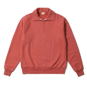 Whitesville 17oz Loopwheeled Heavy HalfZip Sweatshirt Red Front