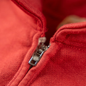 Whitesville 17oz Loopwheeled Heavy HalfZip Sweatshirt Red detail zipper