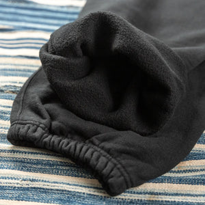 Whitesville 17oz Tubular Knit Heavy Sweat Pants Black close up fleece