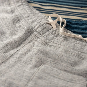 Whitesville 17oz Tubular Knit Heavy Sweat Pants Heather Grey close up drawstring