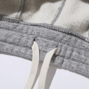 Whitesville 17oz Tubular Knit Heavy Sweat Pants Heather Grey close up drawstring