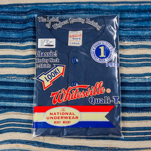 Whitesville 7oz Tubular Knit Henley TShirt Navy pack