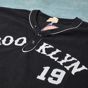 Whitesville Brooklyn 19 Baseball Henley Black detail print