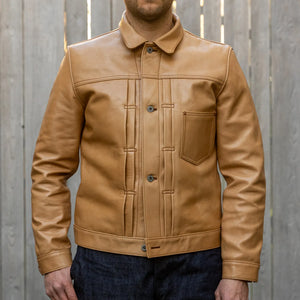 Y2 Leather Kakishibu Horsehide Type 1 Leather Jacket Natural worn front