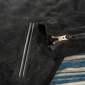 Y2 Leather Steer Roughout Single Riders Leather Jacket Black detail cuff and handwarmer pocket