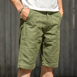Tellason 8,5oz Fatigue Sateen Shorts – Olive