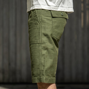 Tellason 8,5oz Fatigue Sateen Shorts – Olive