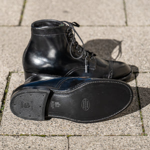 Alden x Statement M8809H Navy Blucher High Boot – Black Shell Cordovan