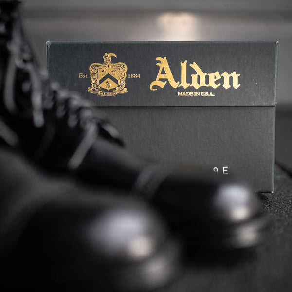 Alden x Statement M8809H Navy Blucher High Boot – Black Shell Cordovan