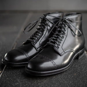 Alden x Statement M8809H Navy Blucher High Boot – Black Shell Cordovan