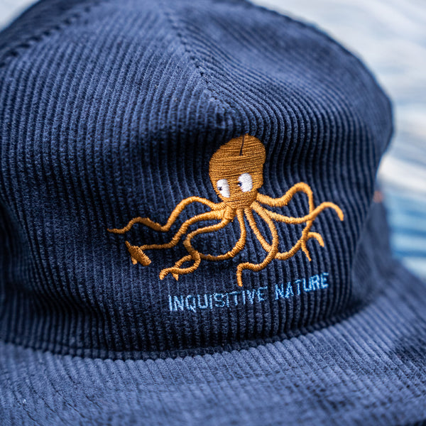 Ampal Creative “Octopus / Inquisitive Nature” Strapback Cap – Indigo / Corduroy