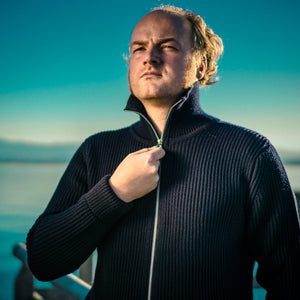 Andersen-Andersen Navy Full-Zip with Pockets - Navy Blue