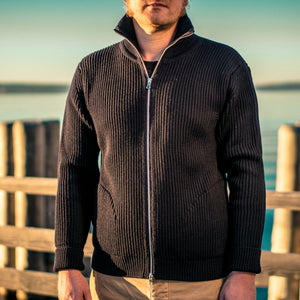 Andersen-Andersen Navy Full-Zip with Pockets - Navy Blue