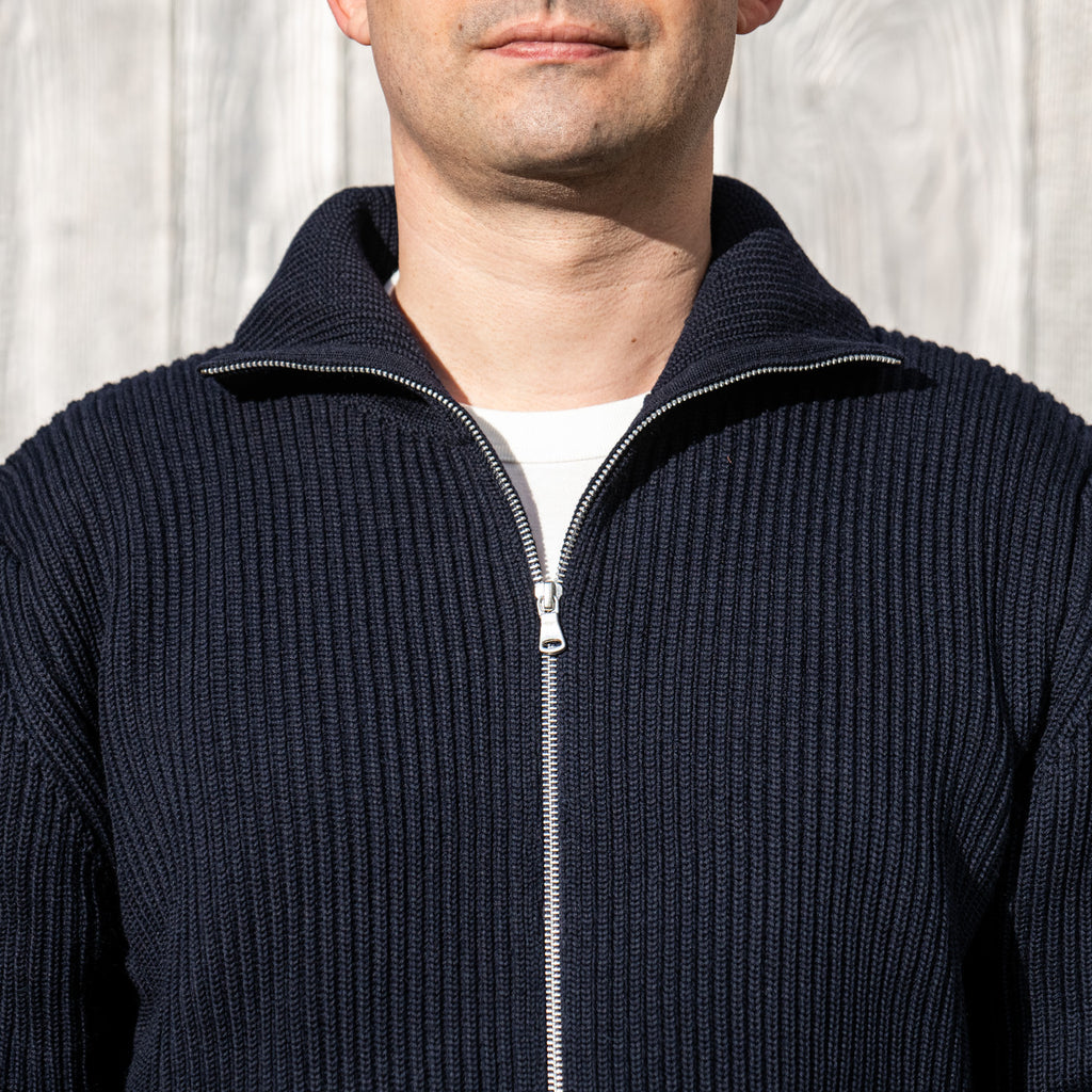 Andersen-Andersen Navy Full-Zip - Navy Blue