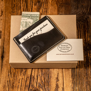 Barnes & Moore Drayman Card Holder - Black / Shinki Hikaku Shell Cordovan