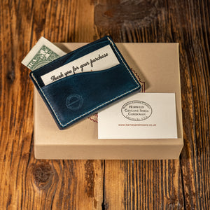 Barnes&Moore Drayman Card Holder - Genuine Navy Blue Shell Cordovan
