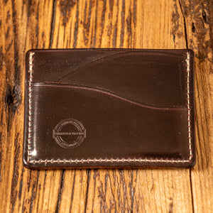 Barnes & Moore Drayman Card Holder - Oxblood Brown / Shinki Hikaku Shell Cordovan