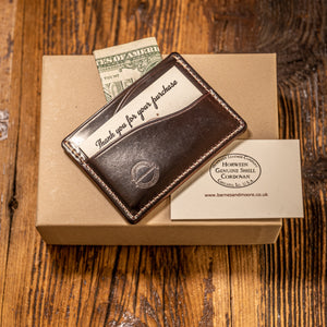 Barnes & Moore Drayman Card Holder - Oxblood Brown / Shinki Hikaku Shell Cordovan