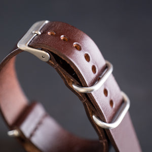 Barnes & Moore NATO Leather Watch Strap - Deep Honey / 20mm