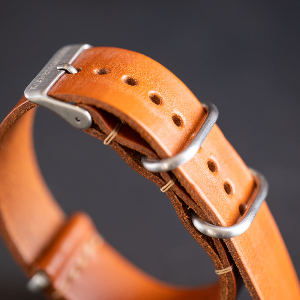 Barnes & Moore NATO Leather Watch Strap - Harness Tan / 20mm
