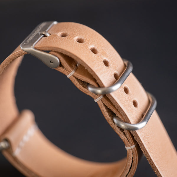 Barnes & Moore NATO Leather Watch Strap - Natural / 20mm
