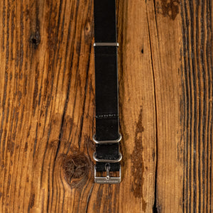 Barnes & Moore NATO Leather Watch Strap - Black / 20mm