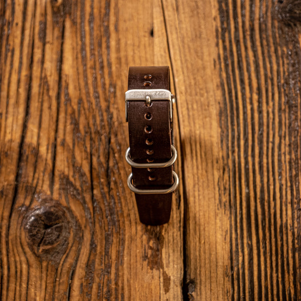 Barnes & Moore NATO Leather Watch Strap - Deep Honey / 20mm