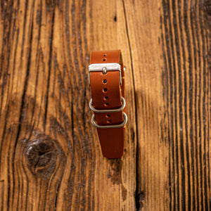 Barnes & Moore NATO Leather Watch Strap - Harness Tan / 20mm