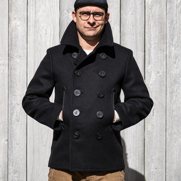 Buzz Rickson's X William Gibson US Navy Pea Coat – Black