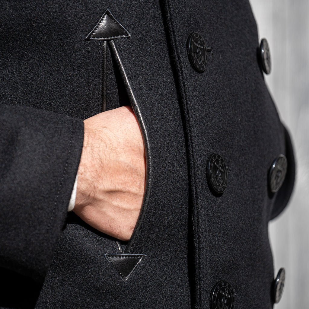 Buzz Rickson's X William Gibson US Navy Pea Coat – Black