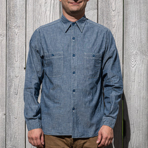 Buzz Rickson’s USN Selvedge Chambray Work Shirt – Indigo Blue