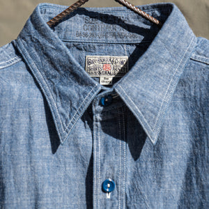 Buzz Rickson’s USN Selvedge Chambray Work Shirt – Indigo Blue
