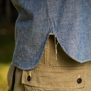 Buzz Rickson’s USN Selvedge Chambray Work Shirt – Indigo Blue