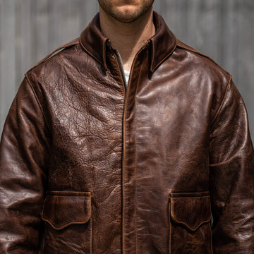 Eastman Leather A-2 “Pearl Harbor” Leather Jacket– American Walnut Hor
