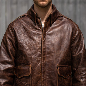 Eastman Leather A-2 “Pearl Harbor” Leather Jacket– American Walnut Horsehide