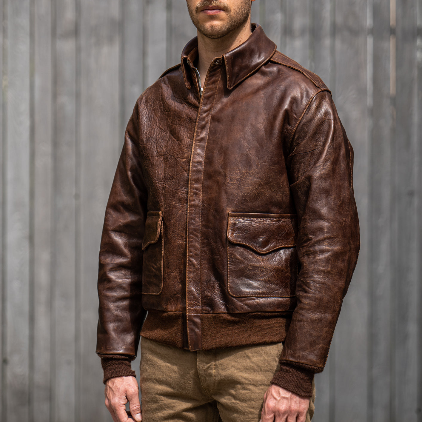 High Quality Horsehide Coat Men 100% Genuine Leather Fashion