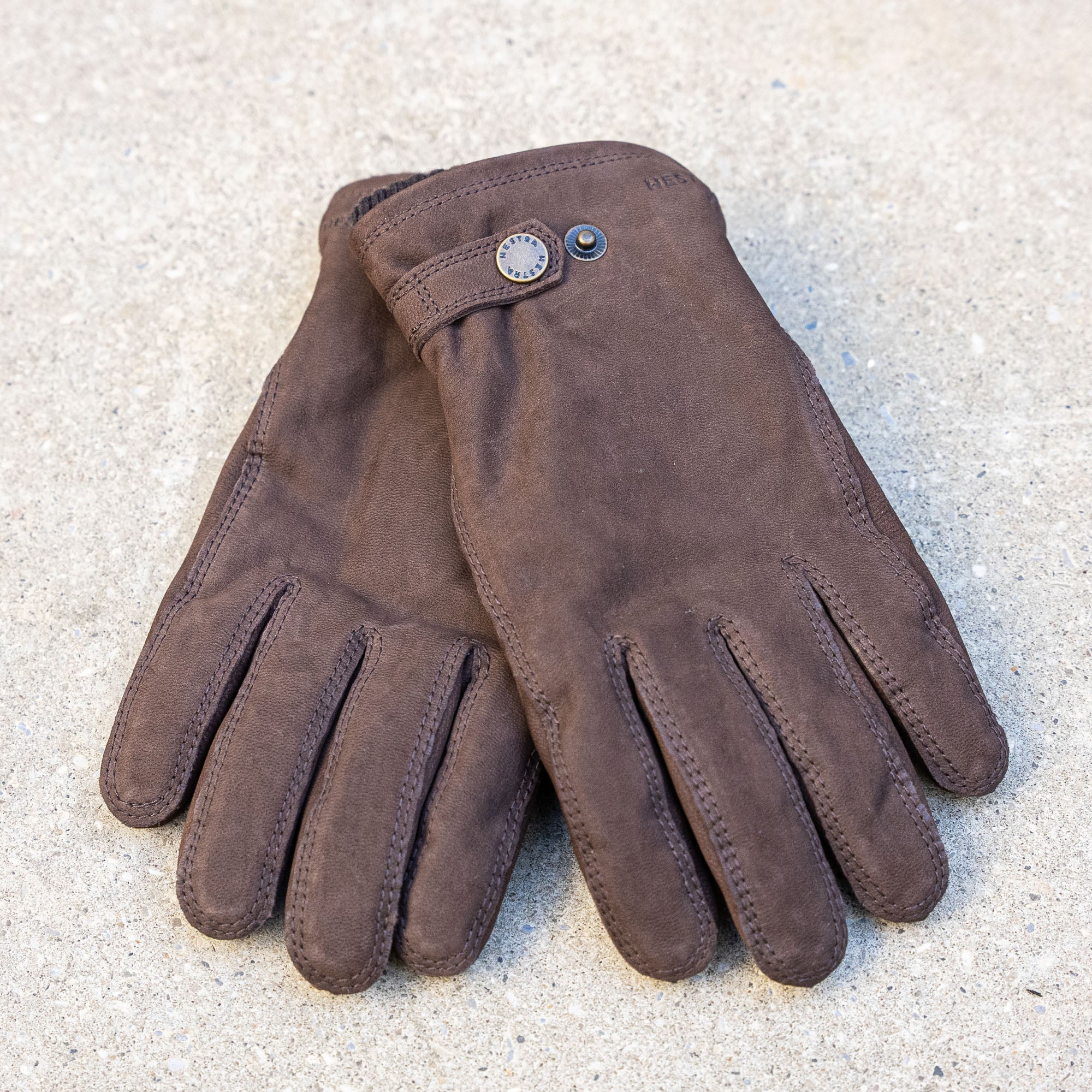 Suede - Hestra Espresso Leather Bergvik Gloves