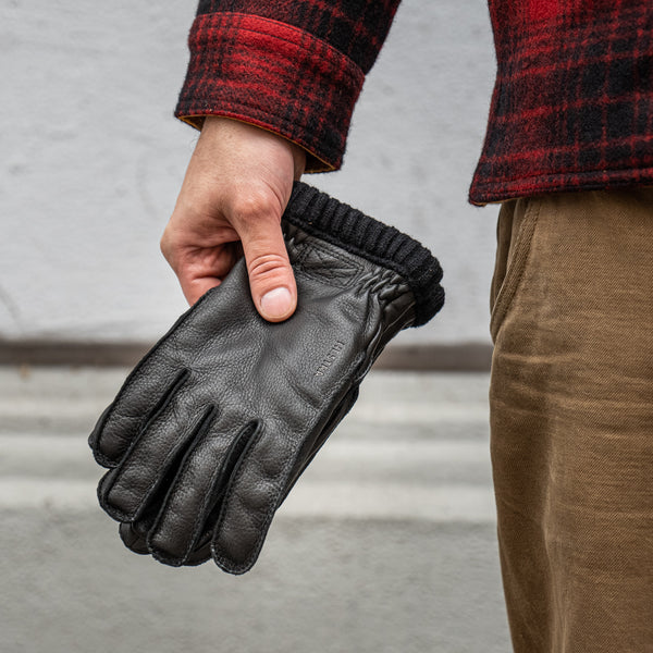 Hestra Deerskin Primaloft Rib Gloves – Black