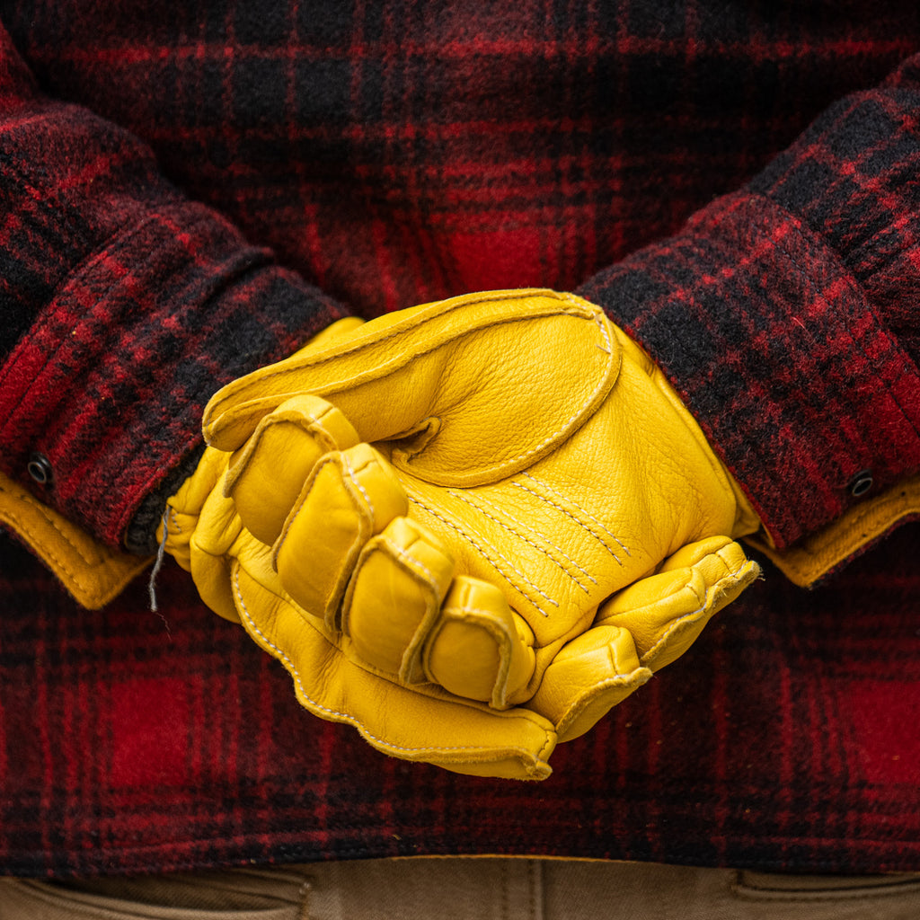 Hestra Deerskin Primaloft Rib Gloves – Natural Yellow