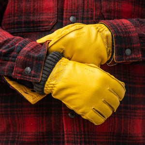 Hestra Deerskin Primaloft Rib Gloves – Natural Yellow