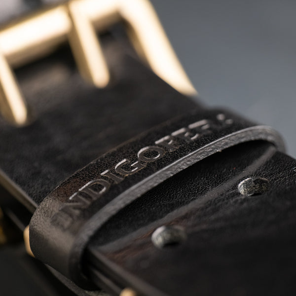Indigofera Danko 2-Prong Heel Bar Belt – Black