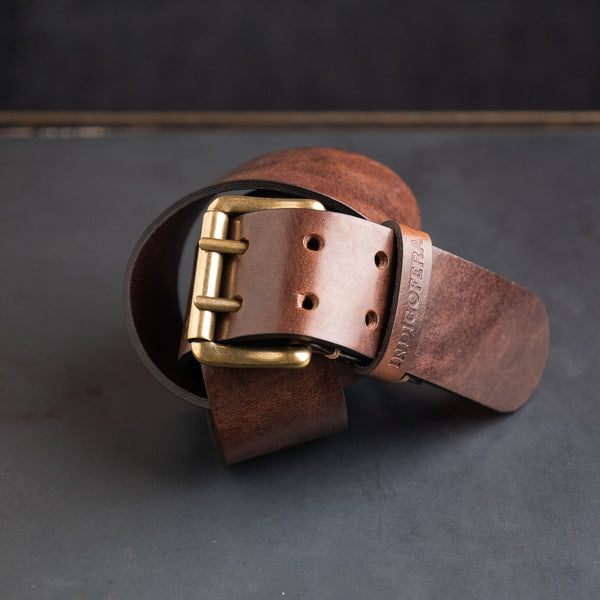 Indigofera Danko 2-Prong Heel Bar Belt - Dark Brown