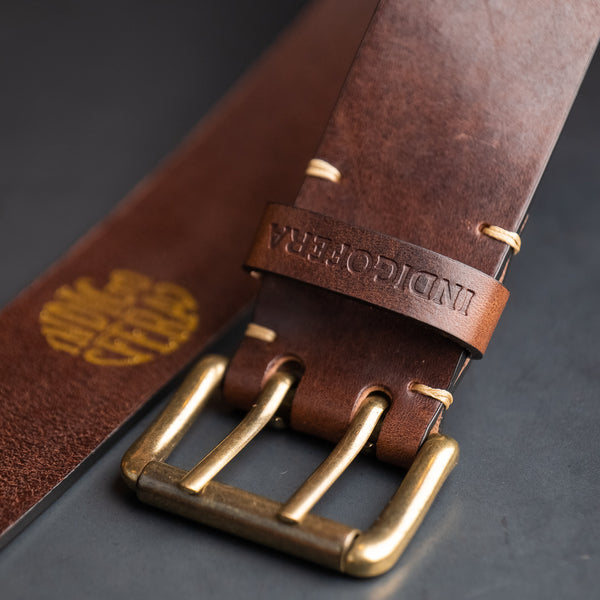 Indigofera Danko 2-Prong Heel Bar Belt - Dark Brown